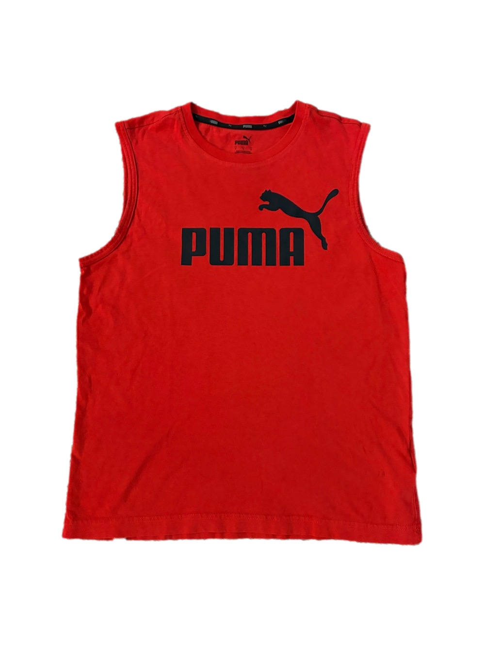 Puma Red Sleeveless Tank with Black Logo Size Medium